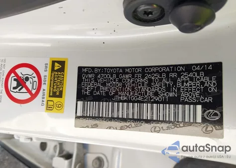 2014 Lexus Es 350 from USA, damaged, VIN JTHBK1GG4E2129011